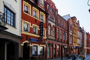 main historic street in Lebork Poland on a summer day photo