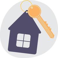 The key to a new home. Buying a property. High quality vector image.