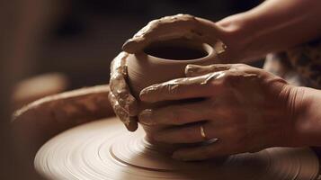Crafting Art, The Potter's Hands at Work. photo