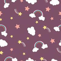 infantil modelo con arco iris y nubes estrellas. alto calidad vector ilustración.