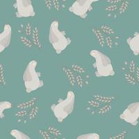 Vector pattern with rabbits. Cute baby pattern. High quality vector illustration.