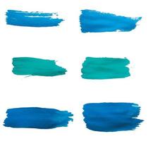 Watercolor brush strokes. Blue colour. Cold tones. High quality vector illustration.