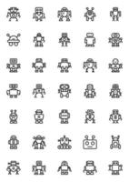 Outline icons for Robot. vector