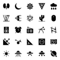 Glyph icons for Science. vector