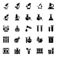 Glyph icons for Science. vector