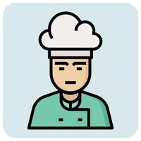 lleno contorno profesión icono para cocinero. vector