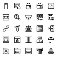 Outline icons for Security. vector