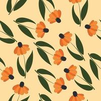 Vector pattern of echinacea flowers on a light background. Yellow daisies. Animal print.High quality vector illustration.