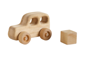 Beige wooden toys isolated on a transparent background png