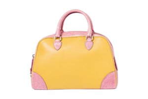 amarillo y rosado bolso aislado en un transparente antecedentes png