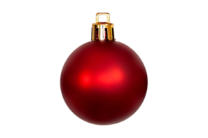 Red christmas ball decoration isolated on a transparent background png