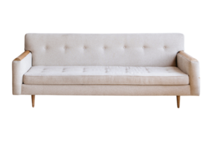 White sofa isolated on a transparent background png