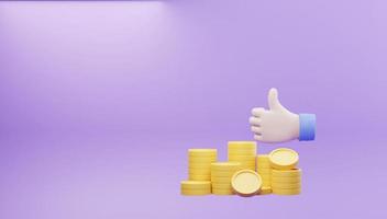 Piggy bank with coins.Saving money concept for the future.3D rendering photo