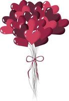 Balloons in the form of hearts. Lots of balloons. Valentine's Day. High quality vector illustration.