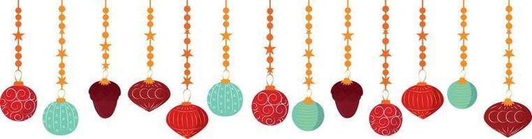 Christmas pattern with a cartoon ornaments hanging 3354251 Vector Art at  Vecteezy