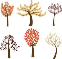 High quality vector illustration. Set of autumn trees.