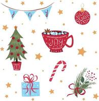 Christmas.Set of Christmas stickers. Winter. New Year. High quality vector image.