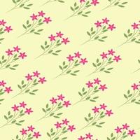 Pattern with pink flowers. High quality vector illustration.