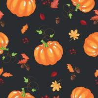Autumn pattern. Pumpkin. High quality vector illustration.