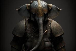 fantástico elefante guerrero. generativo ai foto