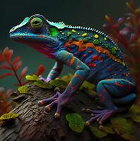 Colorful tropical lizard. photo