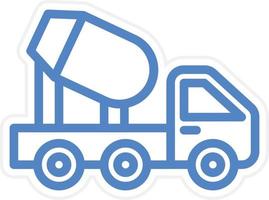 Conscrete Mixer Truck Vector Icon Style