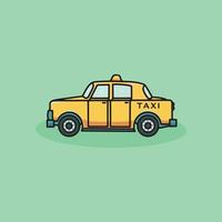 frio Taxi icono dibujos animados ilustración vector