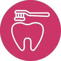 Cleaning Tooth with Brush Vector Icon Design