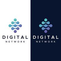 Logo design of futuristic global data or modern internet network.Logotype for business, web, technology. vector