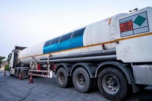 Rear and side view of Tanker truck vehicle photo