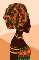 Ethnic background with african woman, vector poster