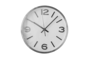 White wall clock isolated on a transparent background png