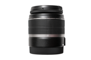 Black camera lens isolated on a transparent background png