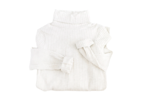 wit hand- breien trui geïsoleerd Aan een transparant achtergrond png