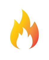 Vector flat cartoon red yellow fire icon