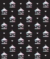 Vector seamless pattern of white carousel