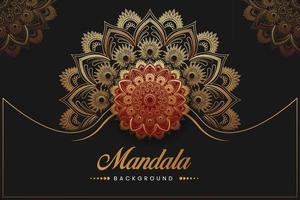 Mandala design background in golden color ornamental design. vector