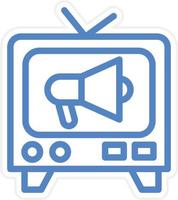 televisión comercial vector icono estilo