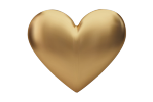 dorado corazón decoración aislado en un transparente antecedentes png