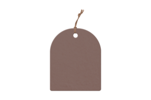 Brown tag isolated on a transparent background png