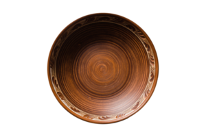 Wooden bowl isolated on a transparent background png