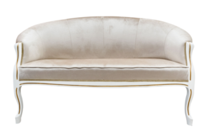 Silver sofa isolated on a transparent background png