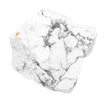 rough Howlite gemstone isolated on white photo