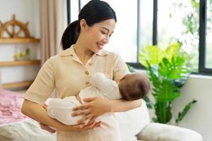 happy mother and son image at home photo