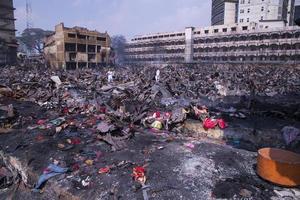 7th april 2023, a view of after Massive fire engulfs famous clothing market Bangabazar in Dhaka-Bangladesh photo