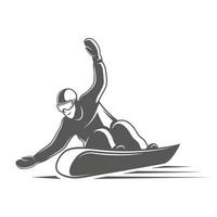 snowboarder aislado en blanco antecedentes vector