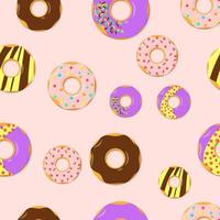 cute and delicious donuts seamless pattern vector