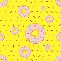 cute and delicious donuts seamless pattern vector