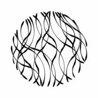 ball of wavy lines element for design. Abstract geometric shapes vector