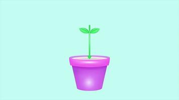 animado planta icono ese crece y gana dinero. Perfecto para presentaciones, web íconos y negocio video
